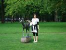 Sachiko with park Deer